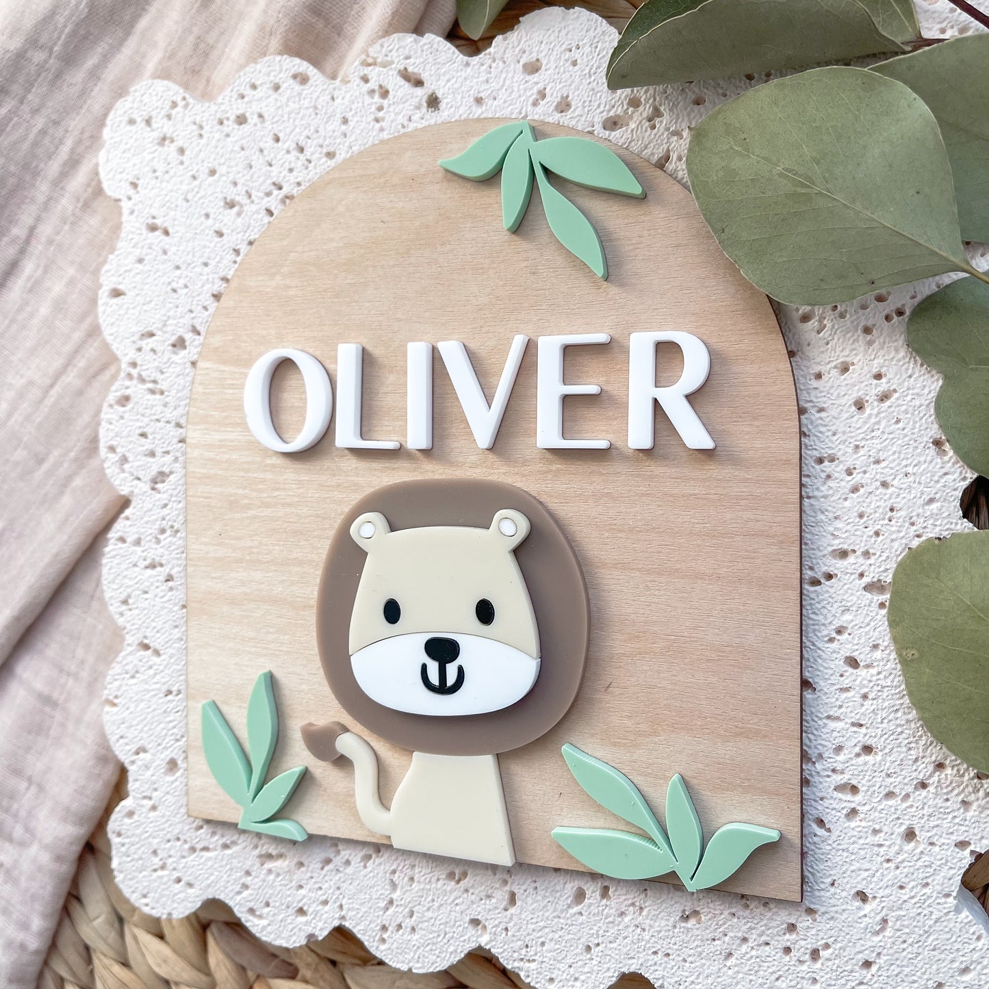 Safari Baby Name Plaque