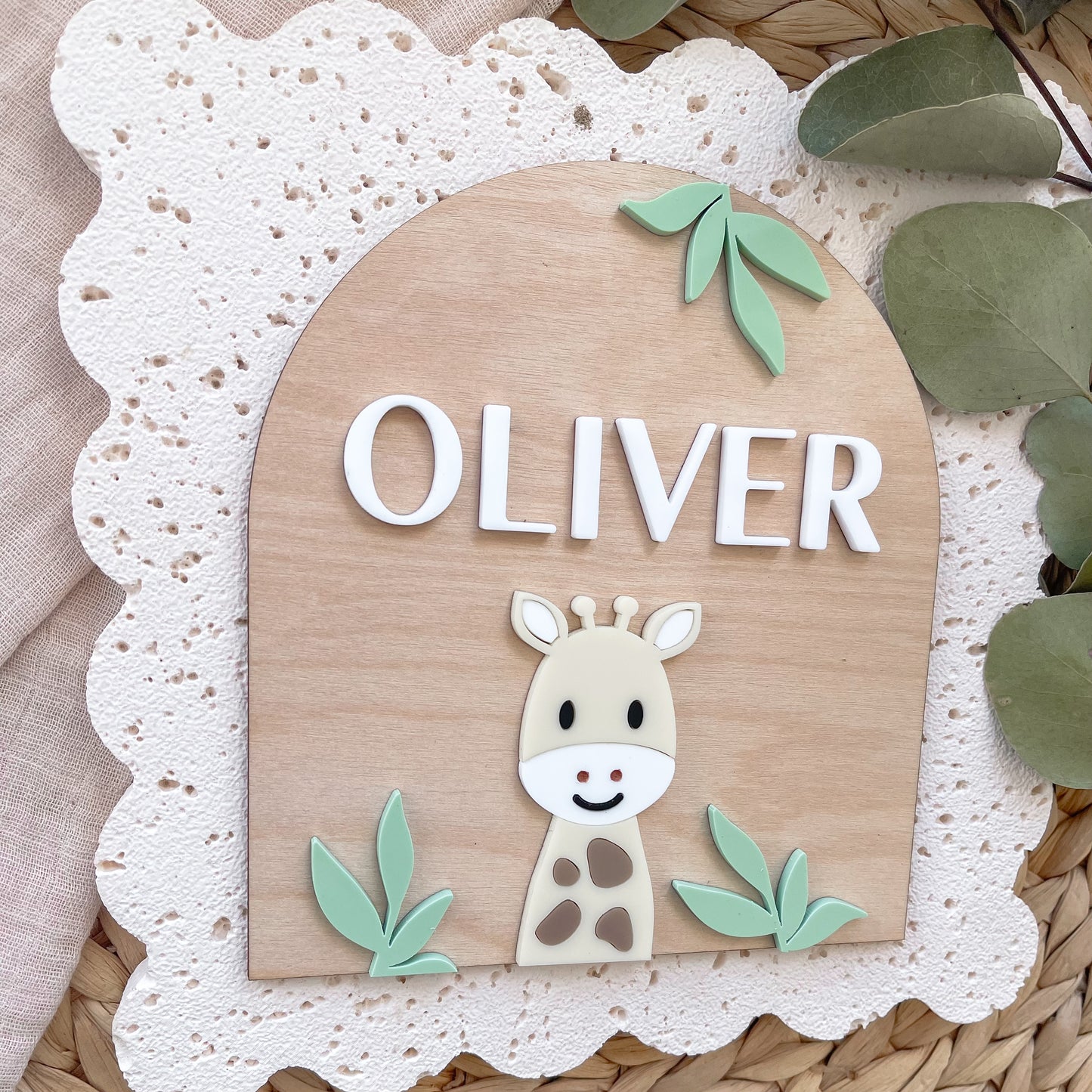 Boys Giraffe Nursery Sign