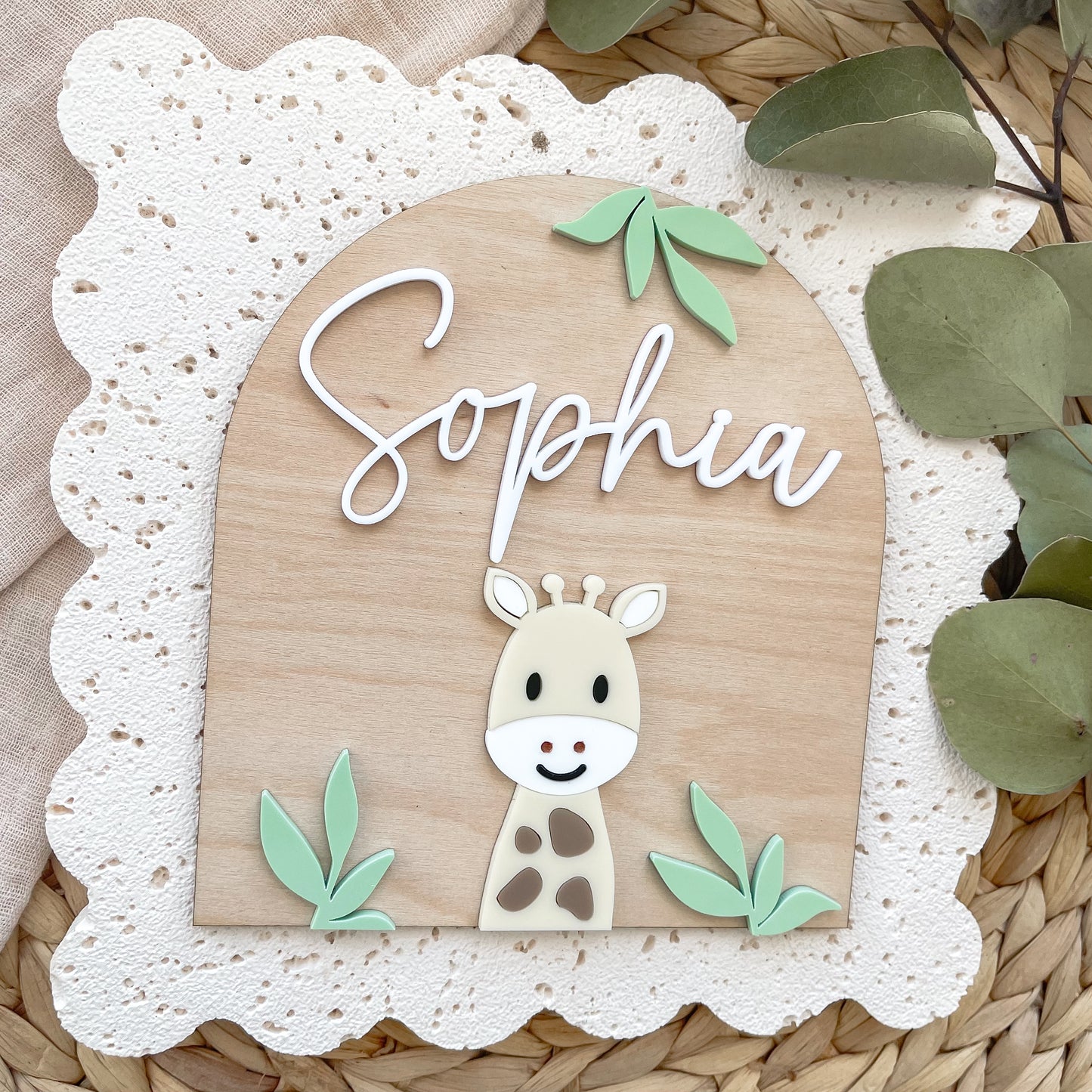 Giraffe Nursery Name Sign