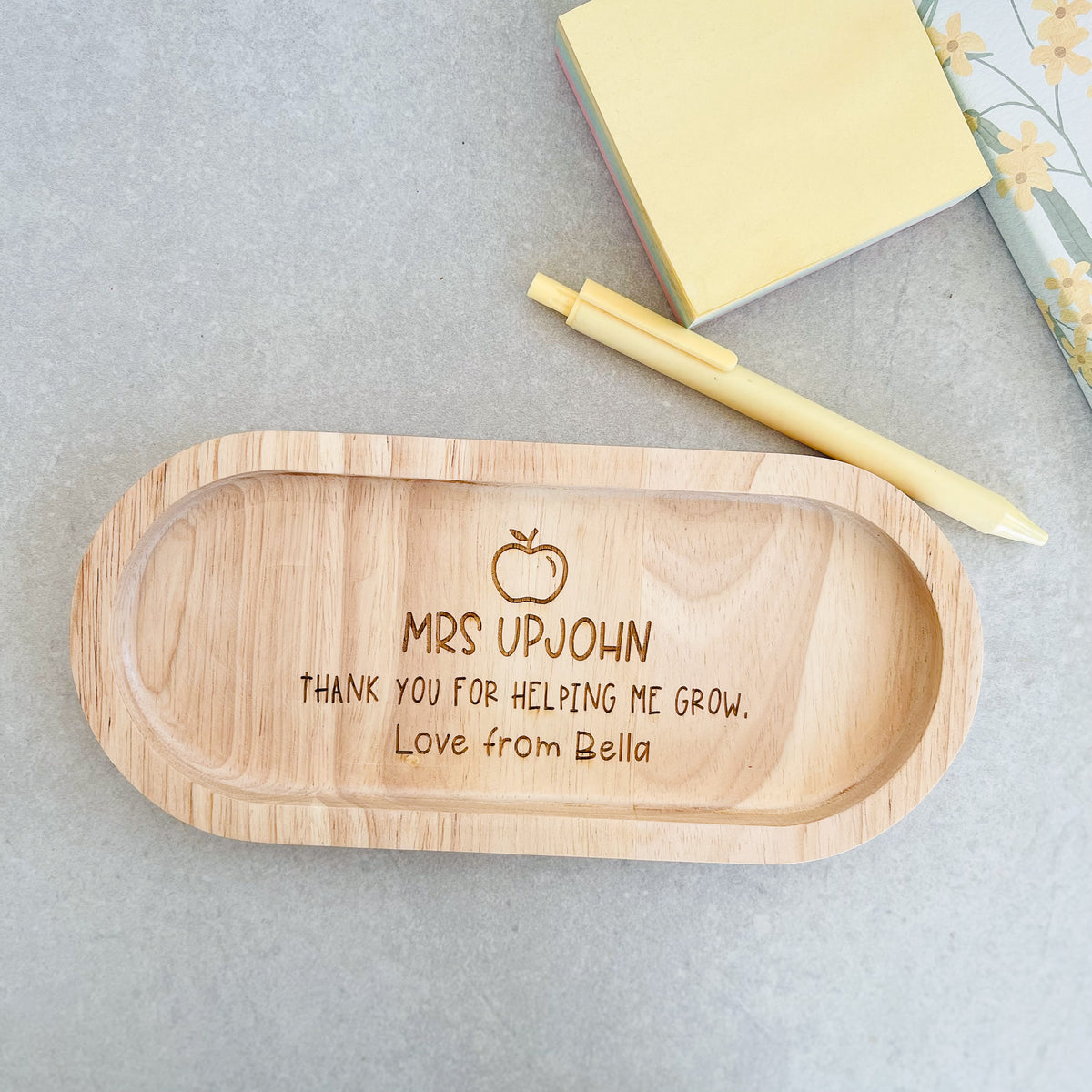 Personalised Wooden Teacher Trinket Tray
