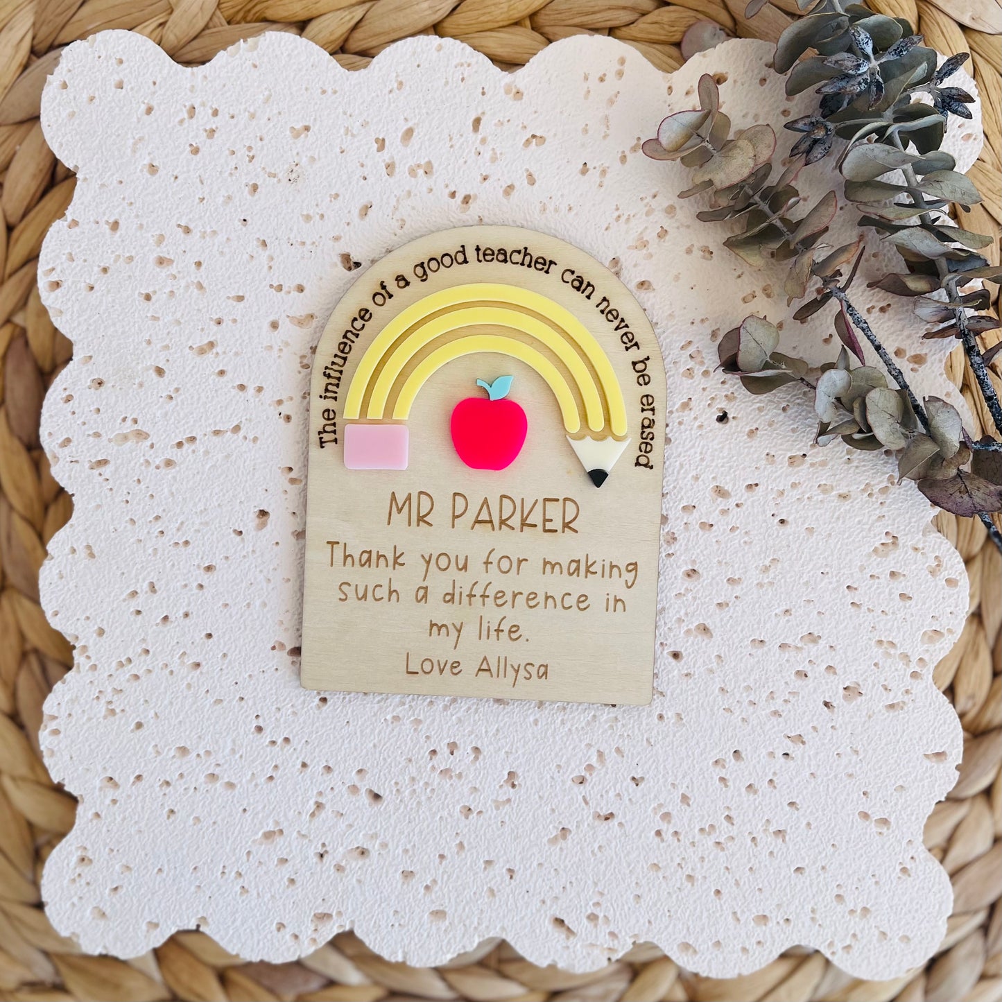 Fridge Magnet Thank you Gift for Teachers | Personalised End of Year Gift