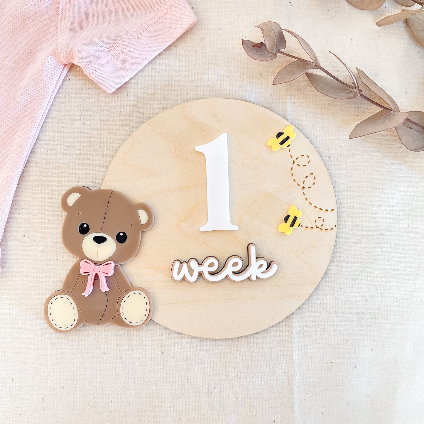Wooden Weekly Baby Milestone Plaques