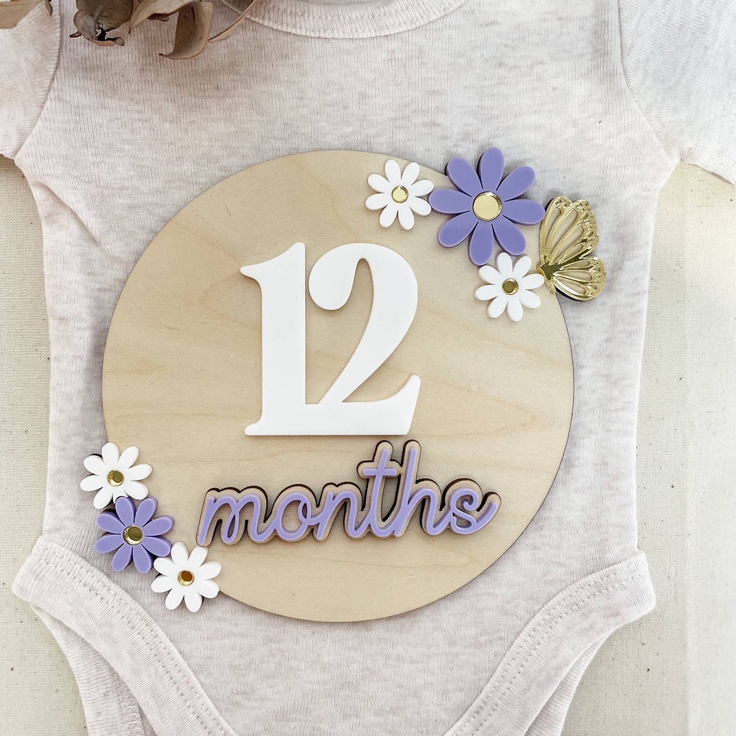 Floral Monthly Milestone | Baby Photo Prop