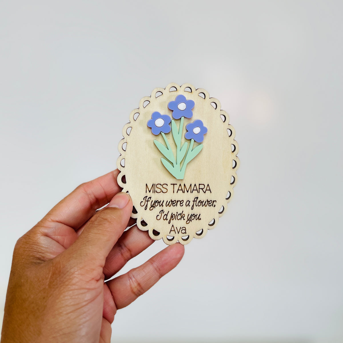Personalised Teacher & Educator Wooden Magnet