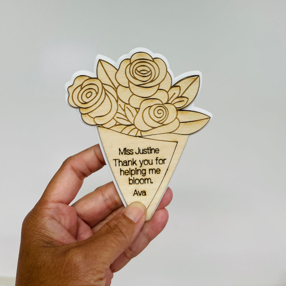 DIY Colouring Teacher Magnet – Personalised Wooden Flower