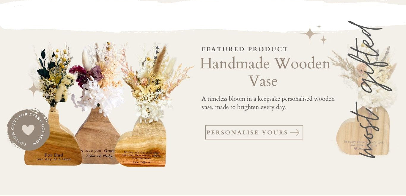 Handmade wooden vase