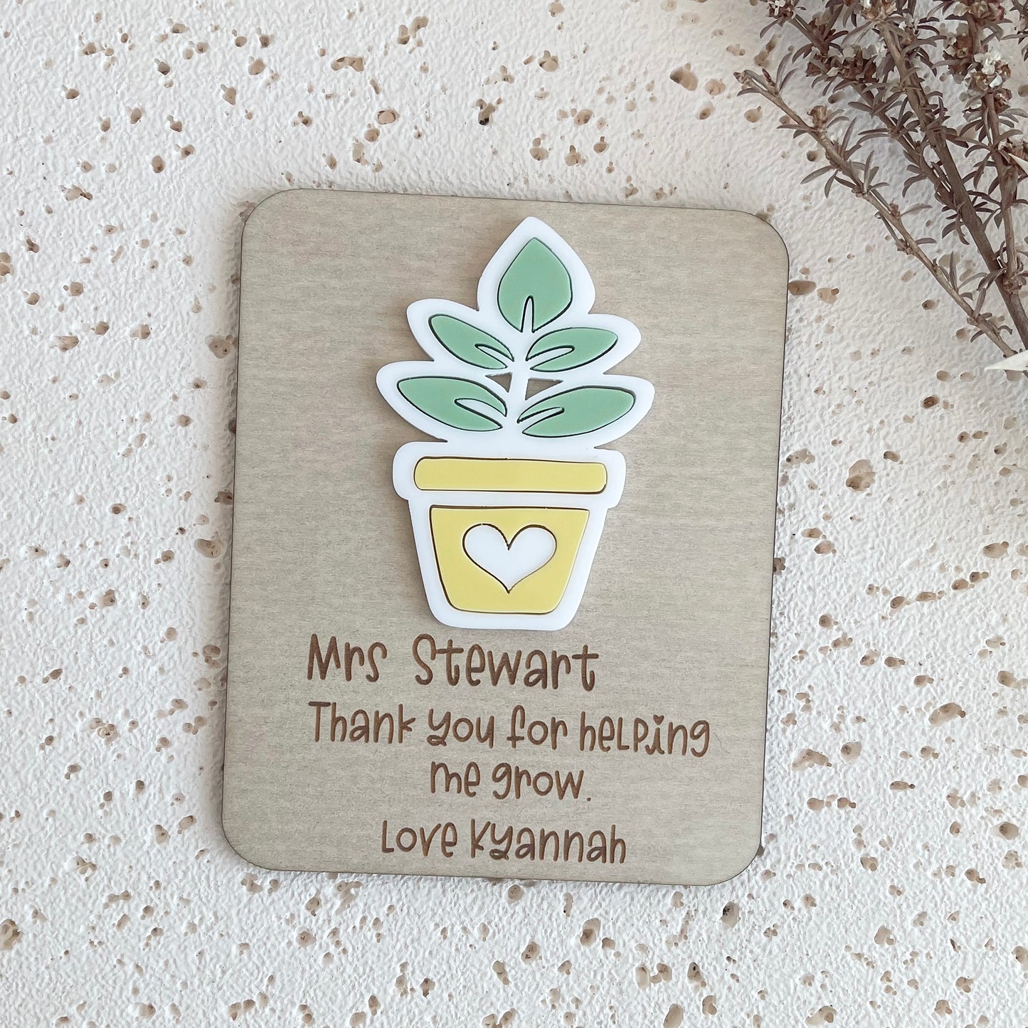 Fridge Magnet Thank you Gift for Teachers | Personalised End of Year Gift |