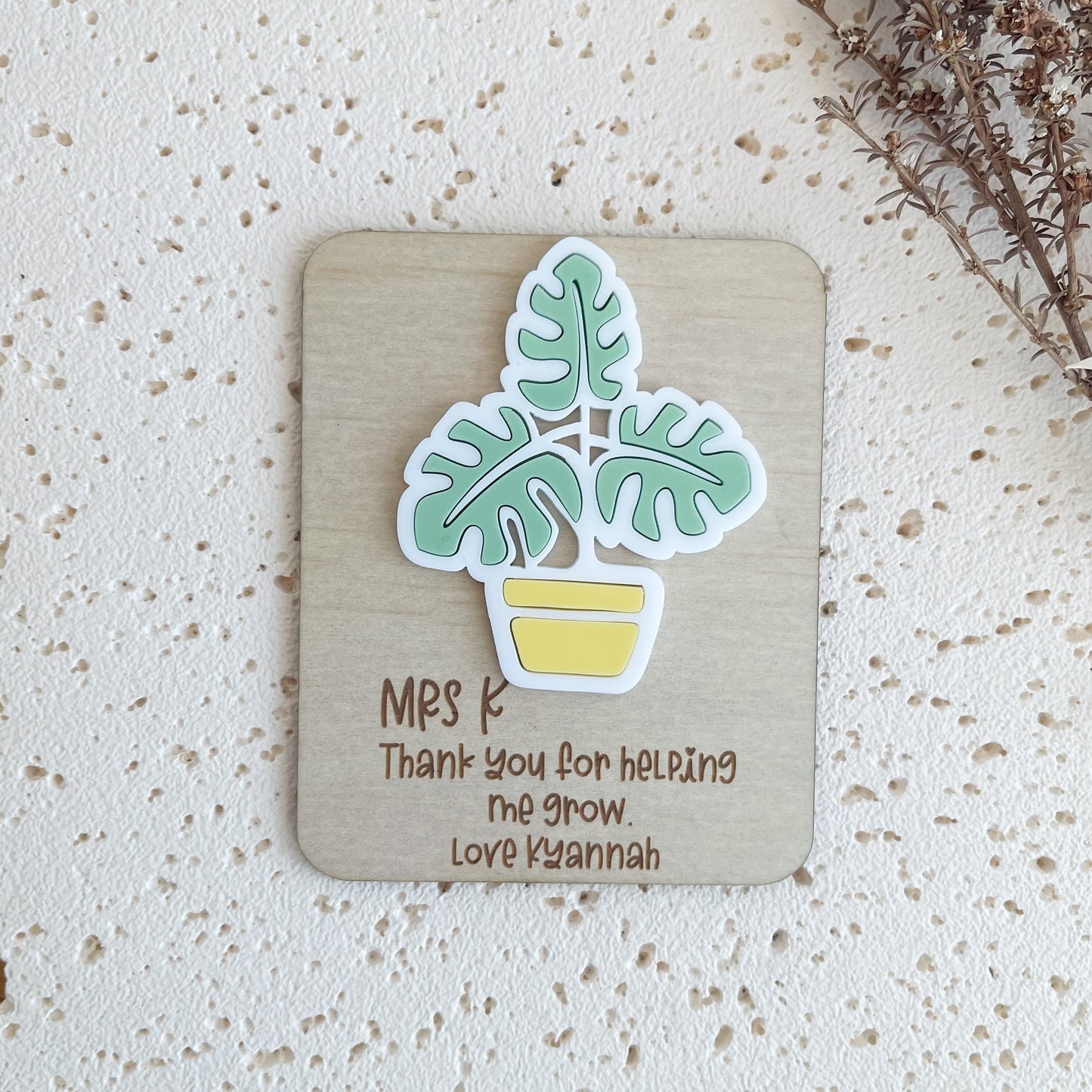 Fridge Magnet Thank you Gift for Teachers | Personalised End of Year Gift |