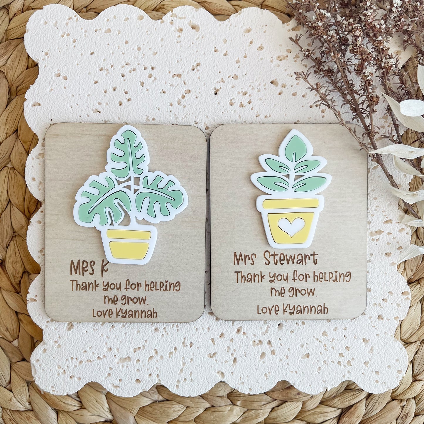 Fridge Magnet Thank you Gift for Teachers | Personalised End of Year Gift |