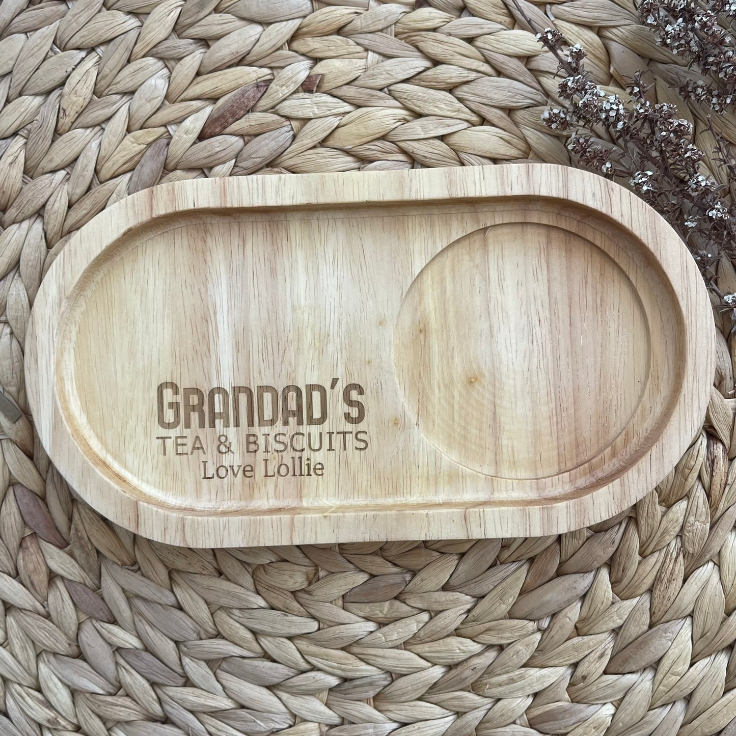 Engraved Wood serving tray gift