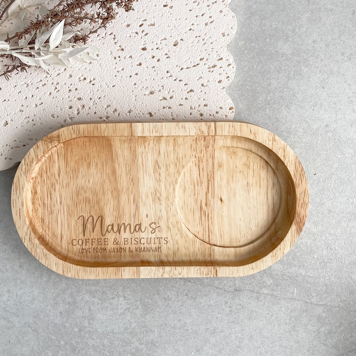 Personalised Engraved Wooden Tray for Mothers Day Gift | Gift for Grandmother