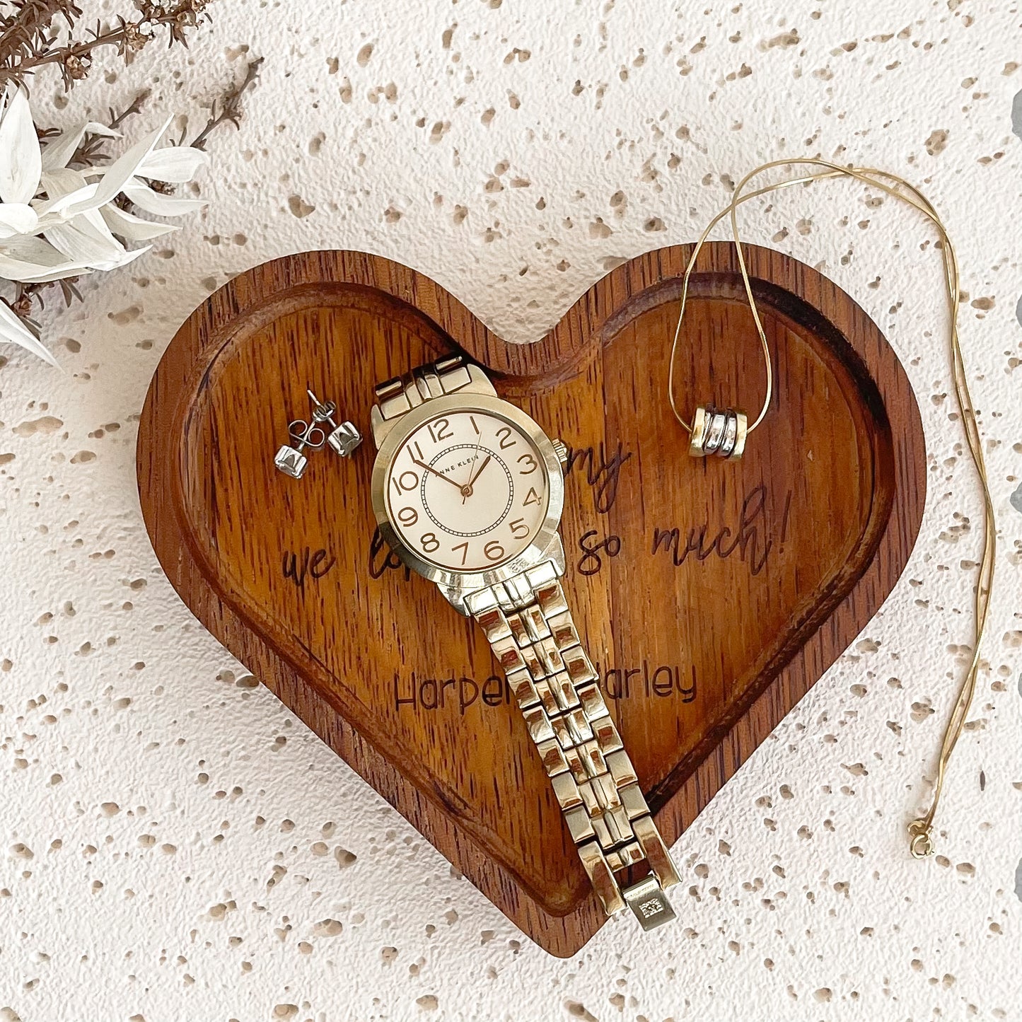 Personalised Trinket tray for Mothers Day Gift from Kids | Trinket Heart Dish Gift for Mums