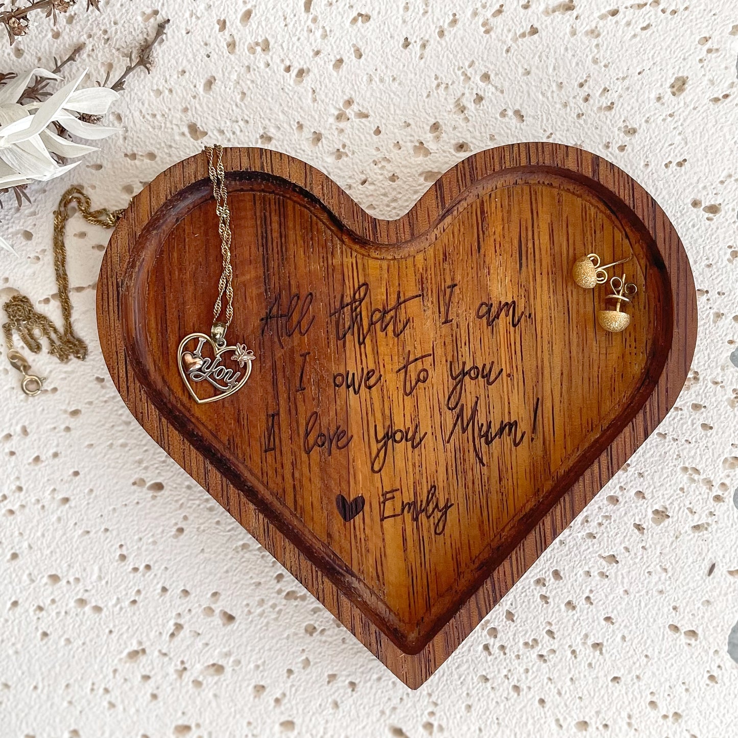 Personalised Trinket tray for Mothers Day Gift from Kids | Trinket Heart Dish Gift for Mums