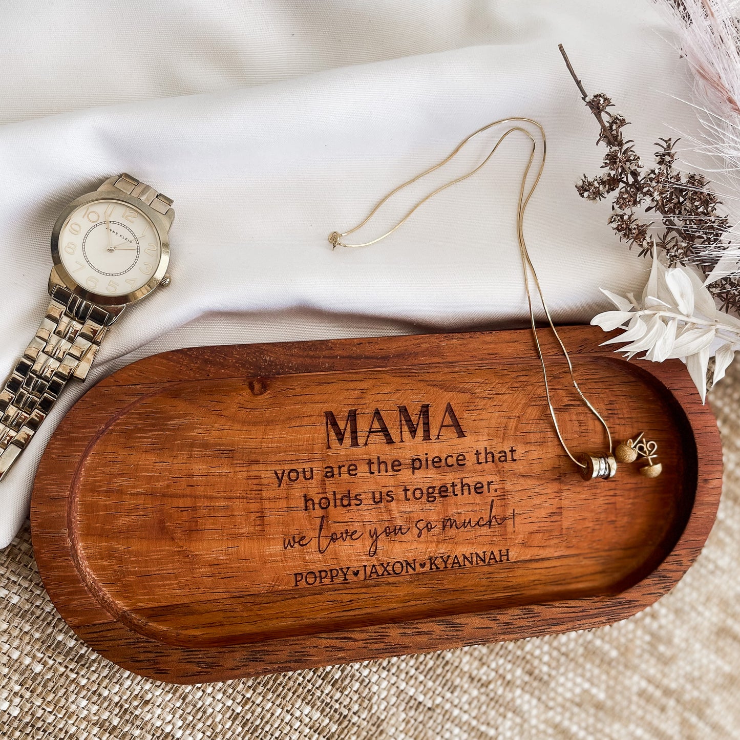 Personalised Trinket tray for Mothers Day Gift from Kids | Trinket Dish Gift for Mums