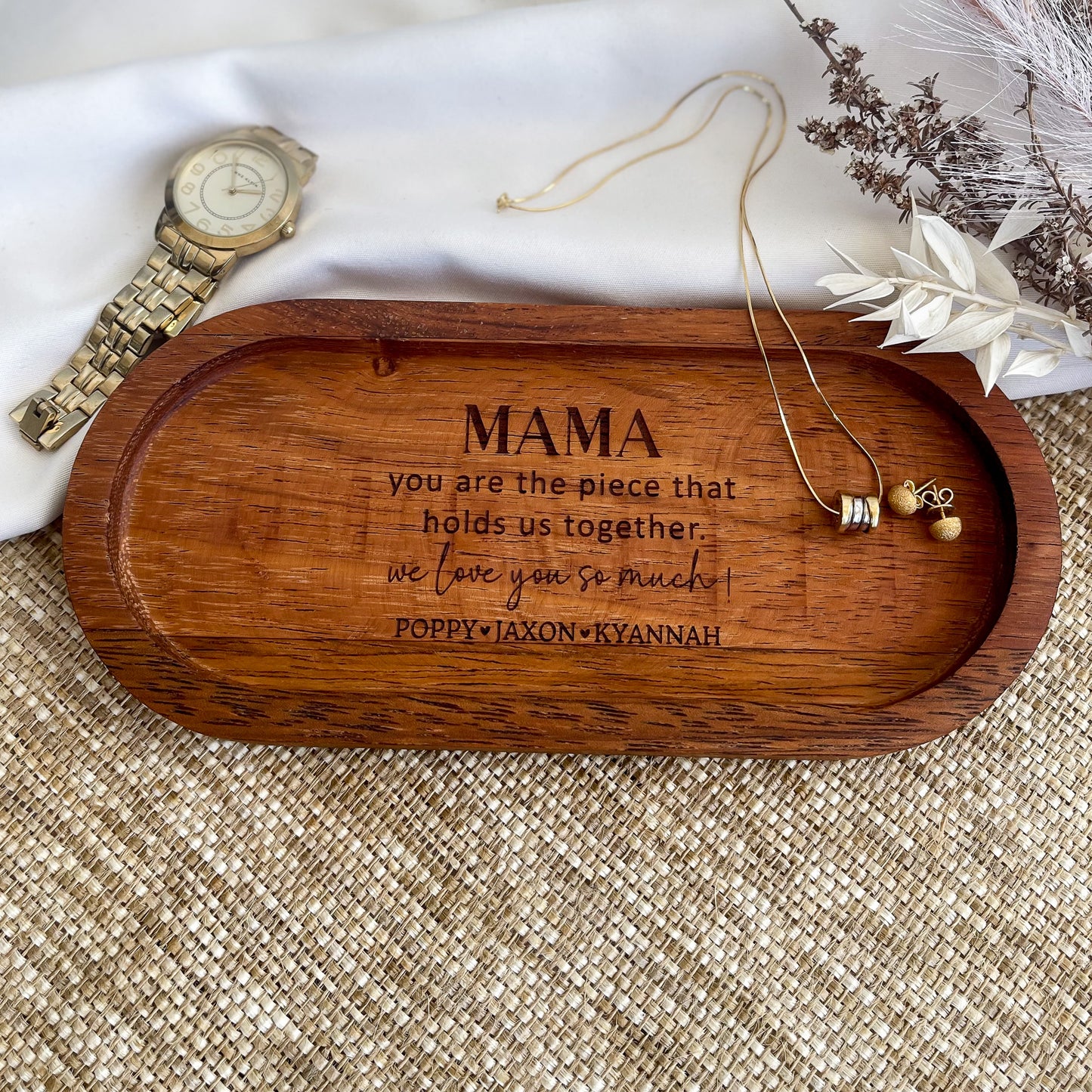 Personalised Trinket tray for Mothers Day Gift from Kids | Trinket Dish Gift for Mums
