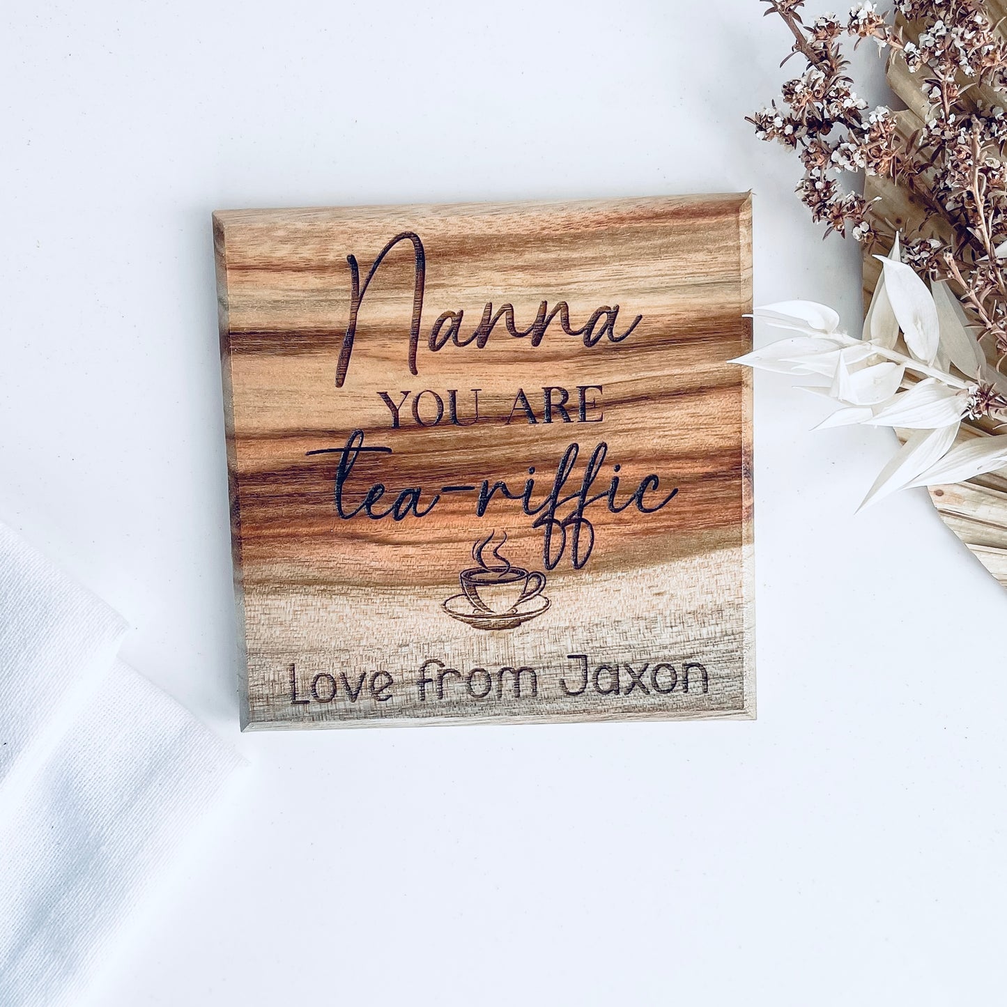 Grandmothers Gift for Mothers Day | Engraved Coaster gift for Nana
