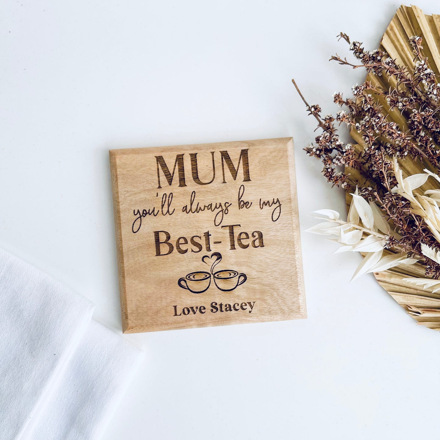 Grandmothers Gift for Mothers Day | Engraved Coaster gift for Nana