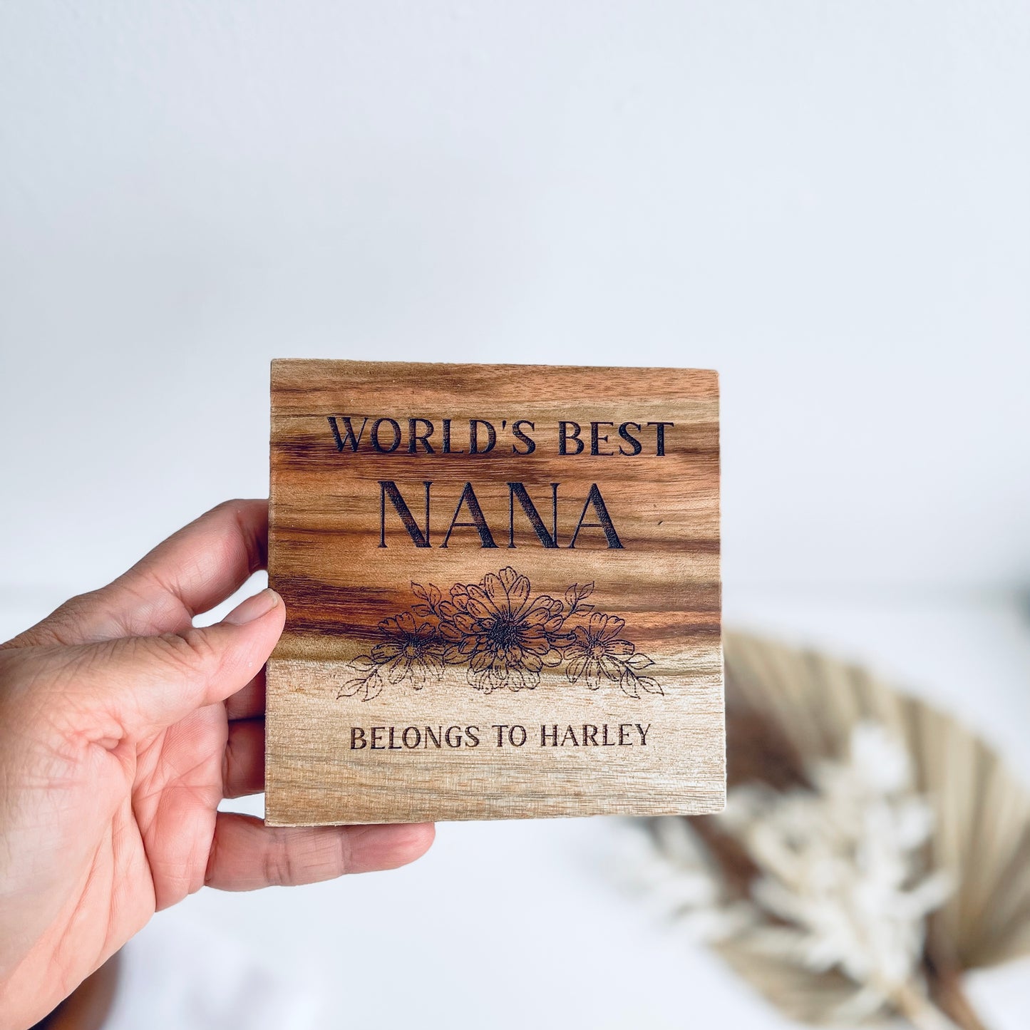 Grandmothers Gift for Mothers Day | Engraved Coaster gift for Nana