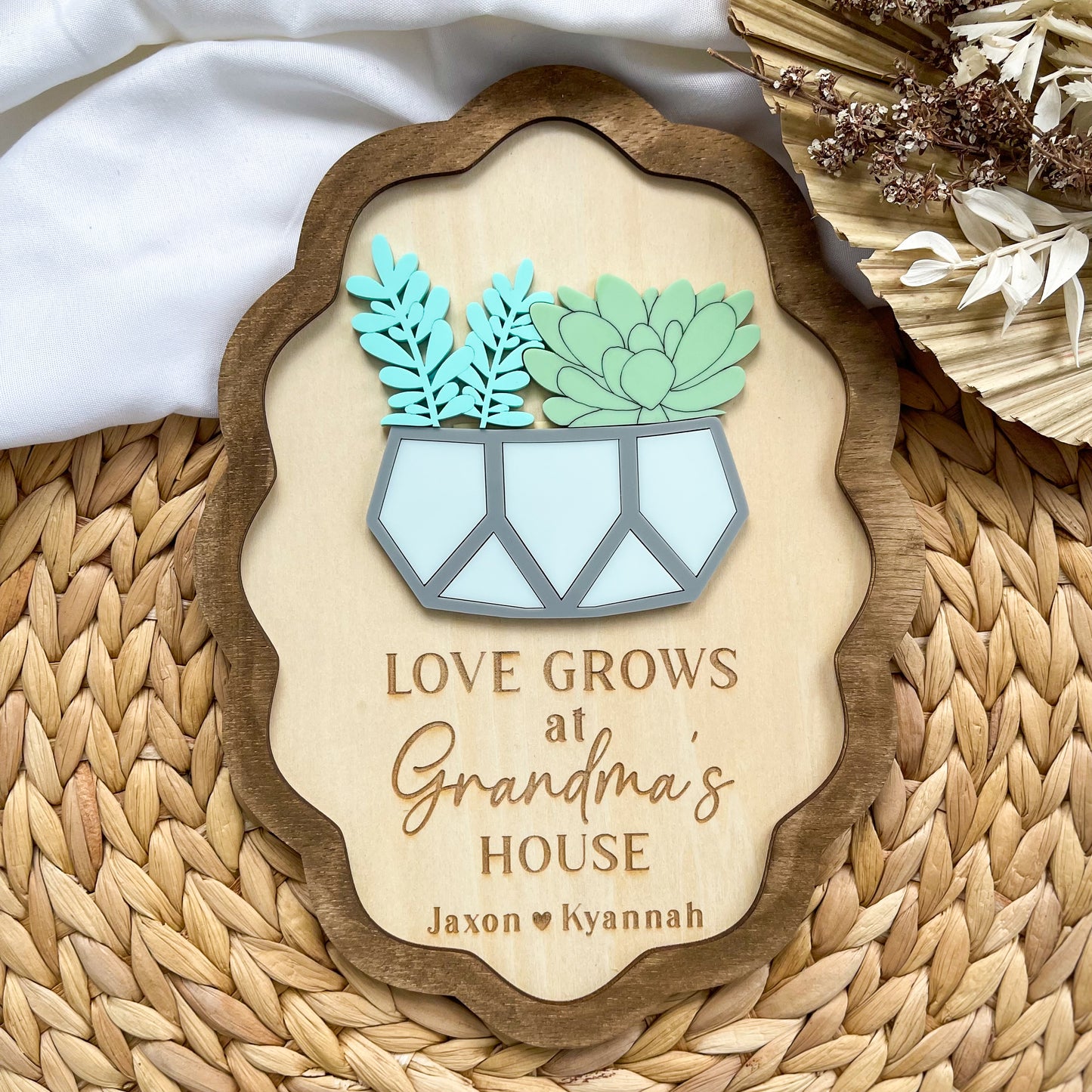 Mother's Day Wood Sign Gift for Grandma | Presents from Grandkids for Mothers Day