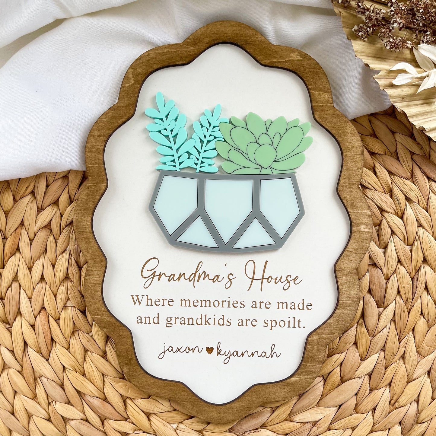 Mother's Day Wood Sign Gift for Grandma | Presents from Grandkids for Mothers Day