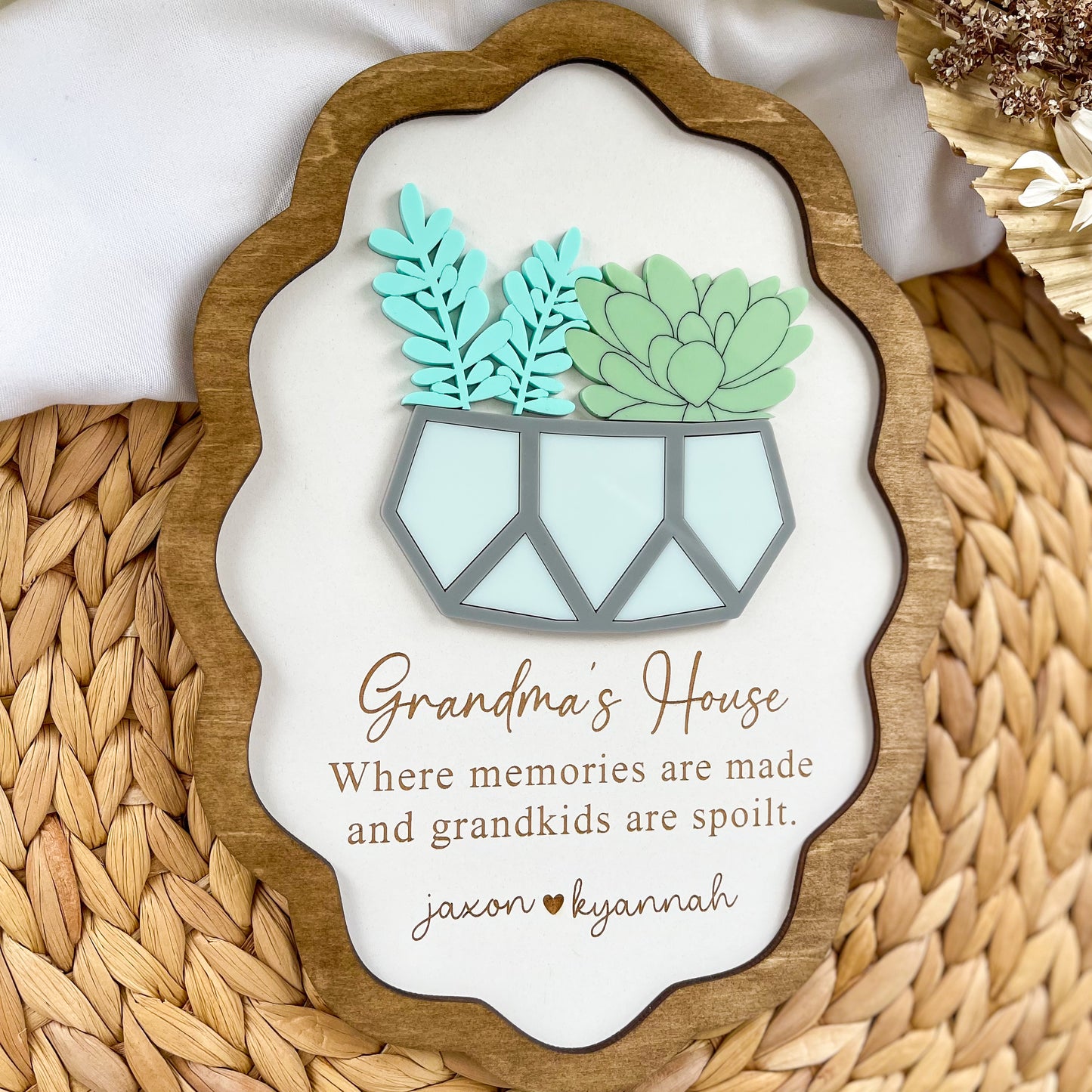 Mother's Day Wood Sign Gift for Grandma | Presents from Grandkids for Mothers Day