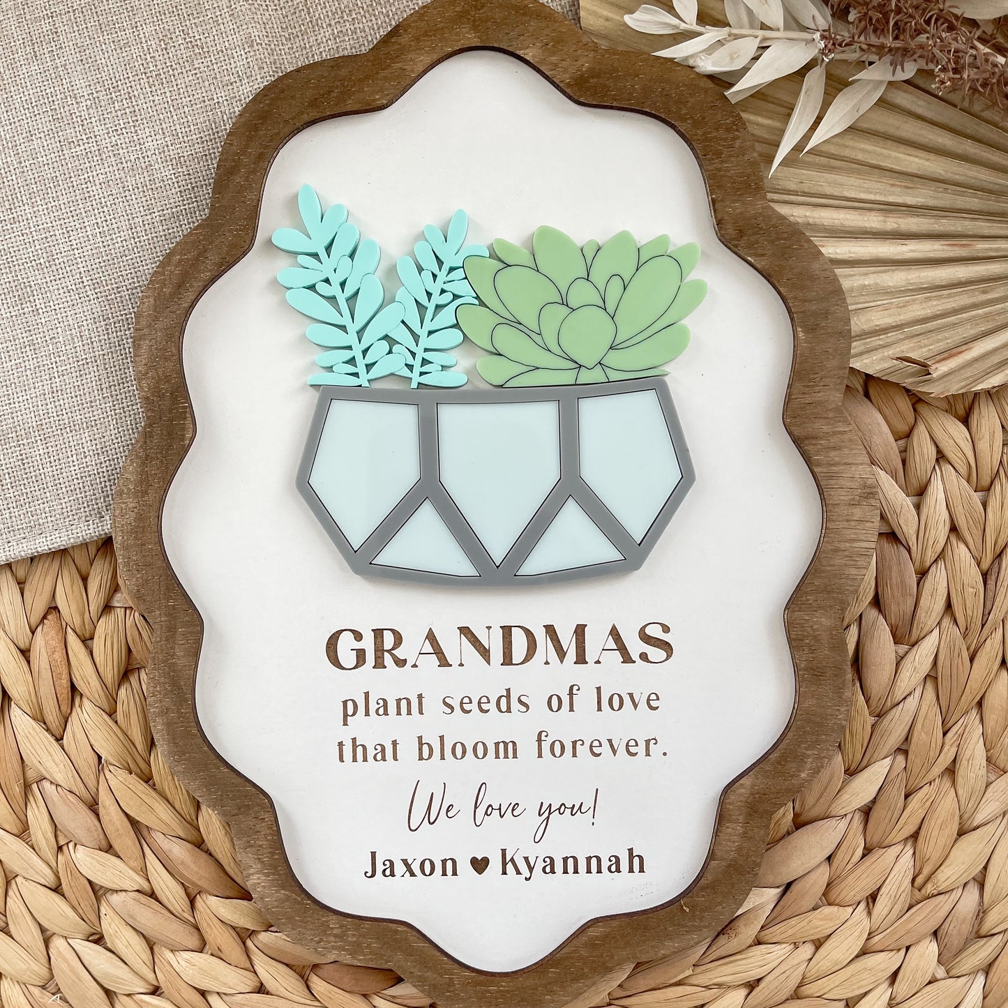 Mother's Day Wood Sign Gift for Grandma | Presents from Grandkids for Mothers Day