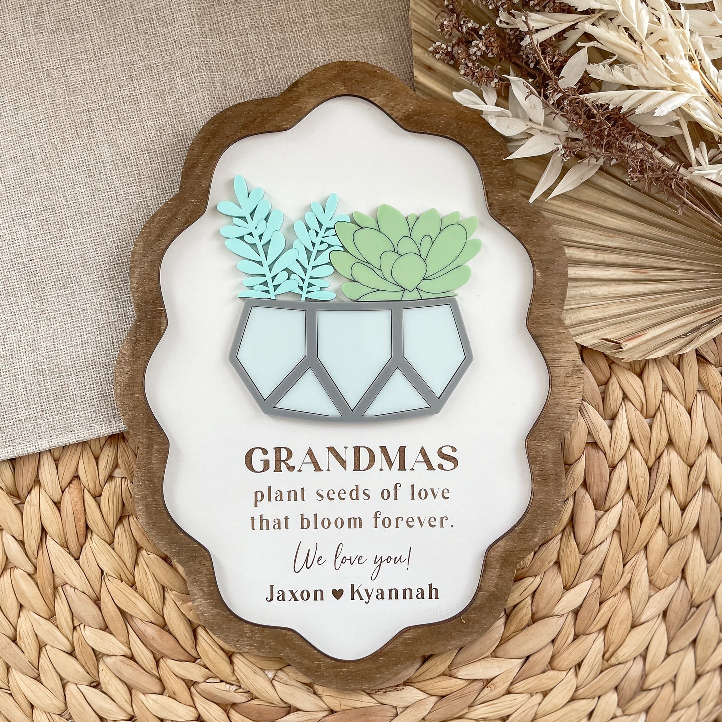 Mother's Day Wood Sign Gift for Grandma | Presents from Grandkids for Mothers Day