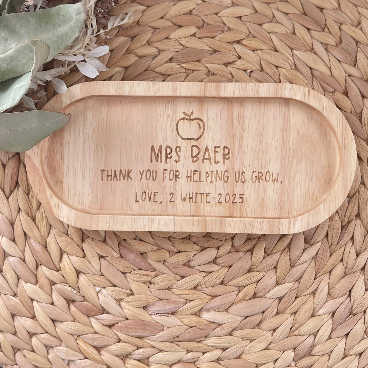 Personalised Wooden Teacher Trinket Tray