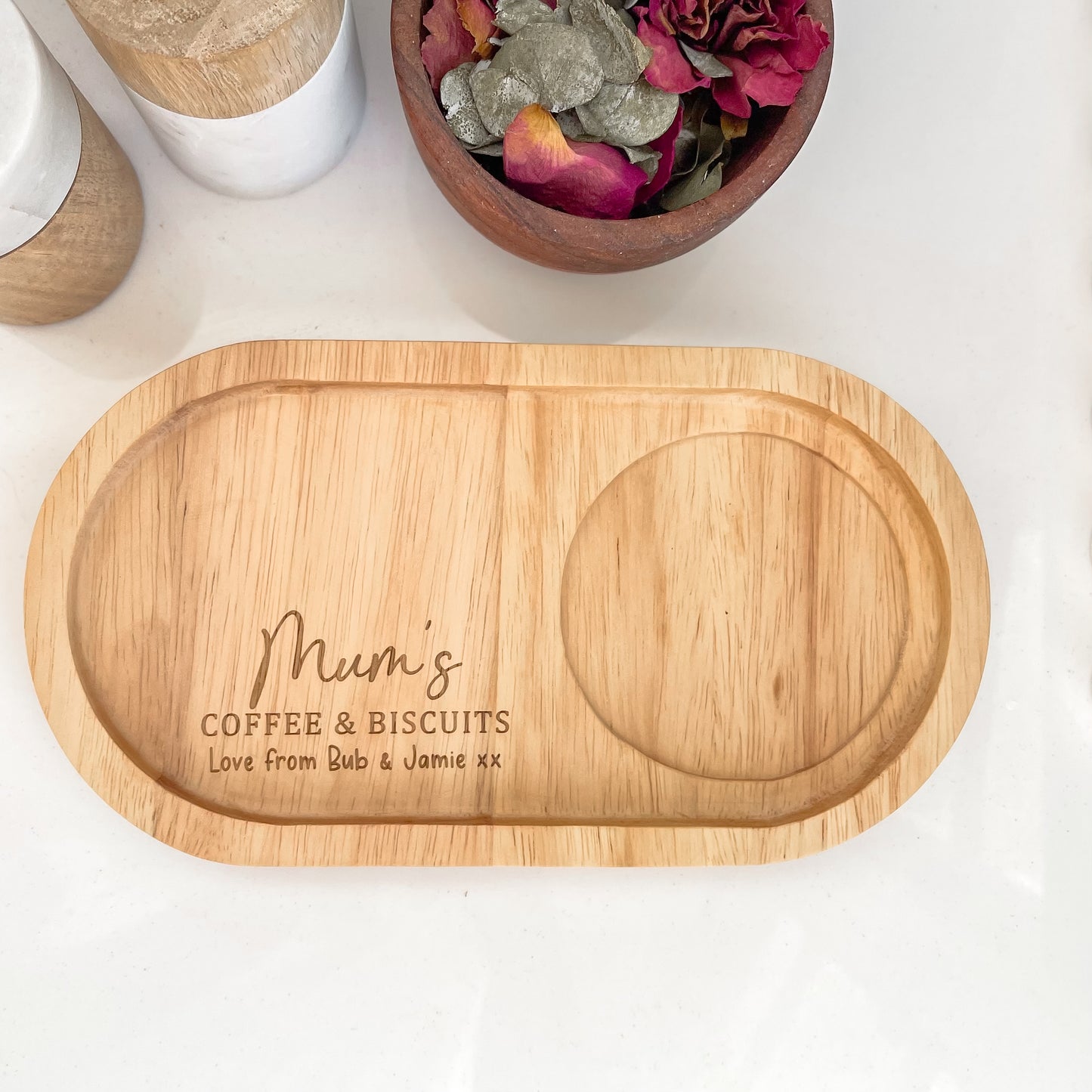 Personalised Engraved Wooden Tray for Mothers Day Gift | Gift for Grandmother