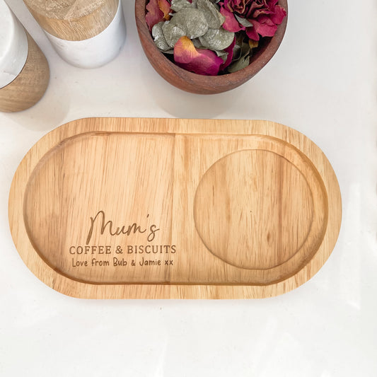 Personalised Engraved Wooden Tray for Mothers Day Gift | Gift for Grandmother