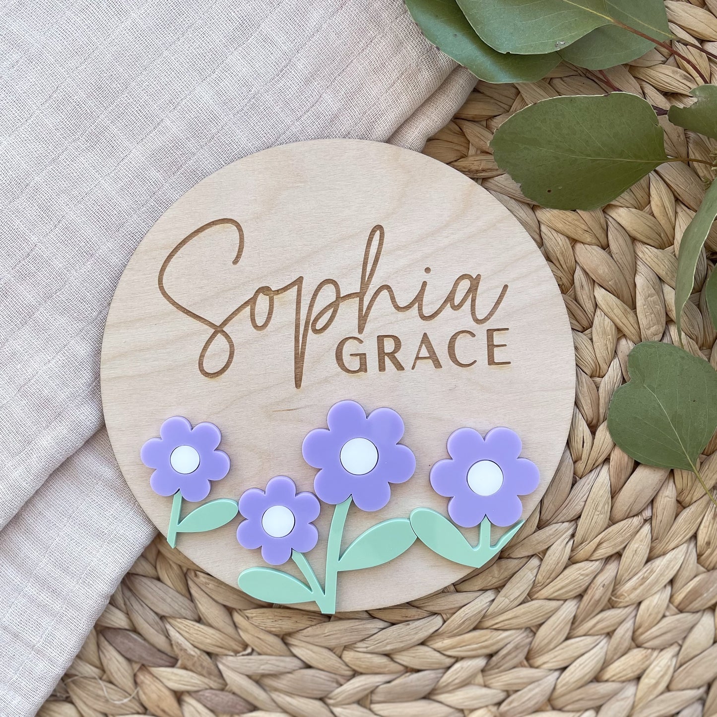 Baby Announcement Plaque for Girl