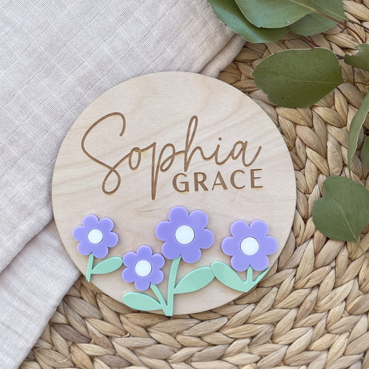 Baby Announcement Plaque for Girl