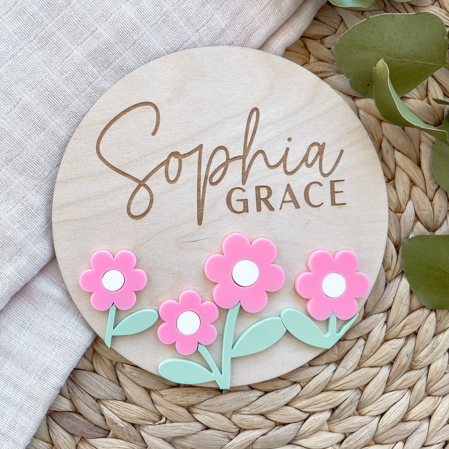 Baby Announcement Plaque for Girl