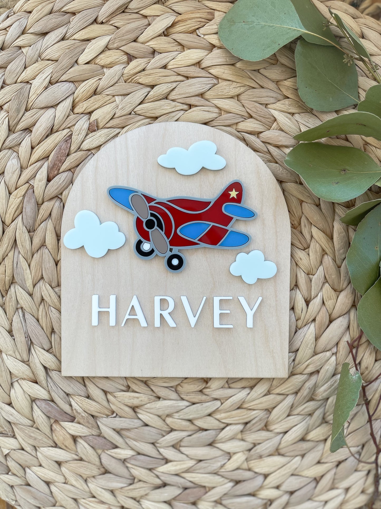 Personalized Airplane Baby Announcement Sign | A New Adventure Begins