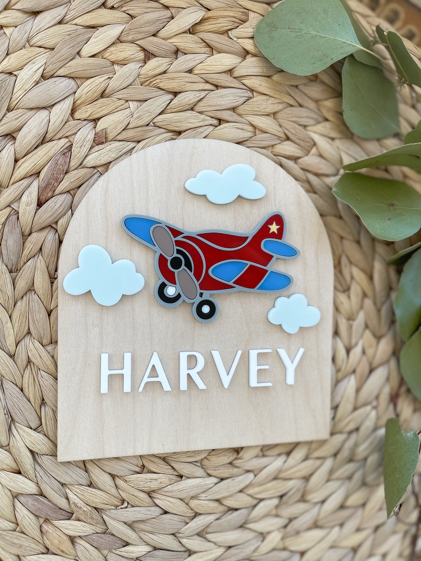 Personalized Airplane Baby Announcement Sign | A New Adventure Begins