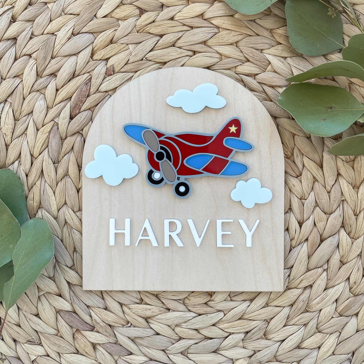 Personalized Airplane Baby Announcement Sign | A New Adventure Begins