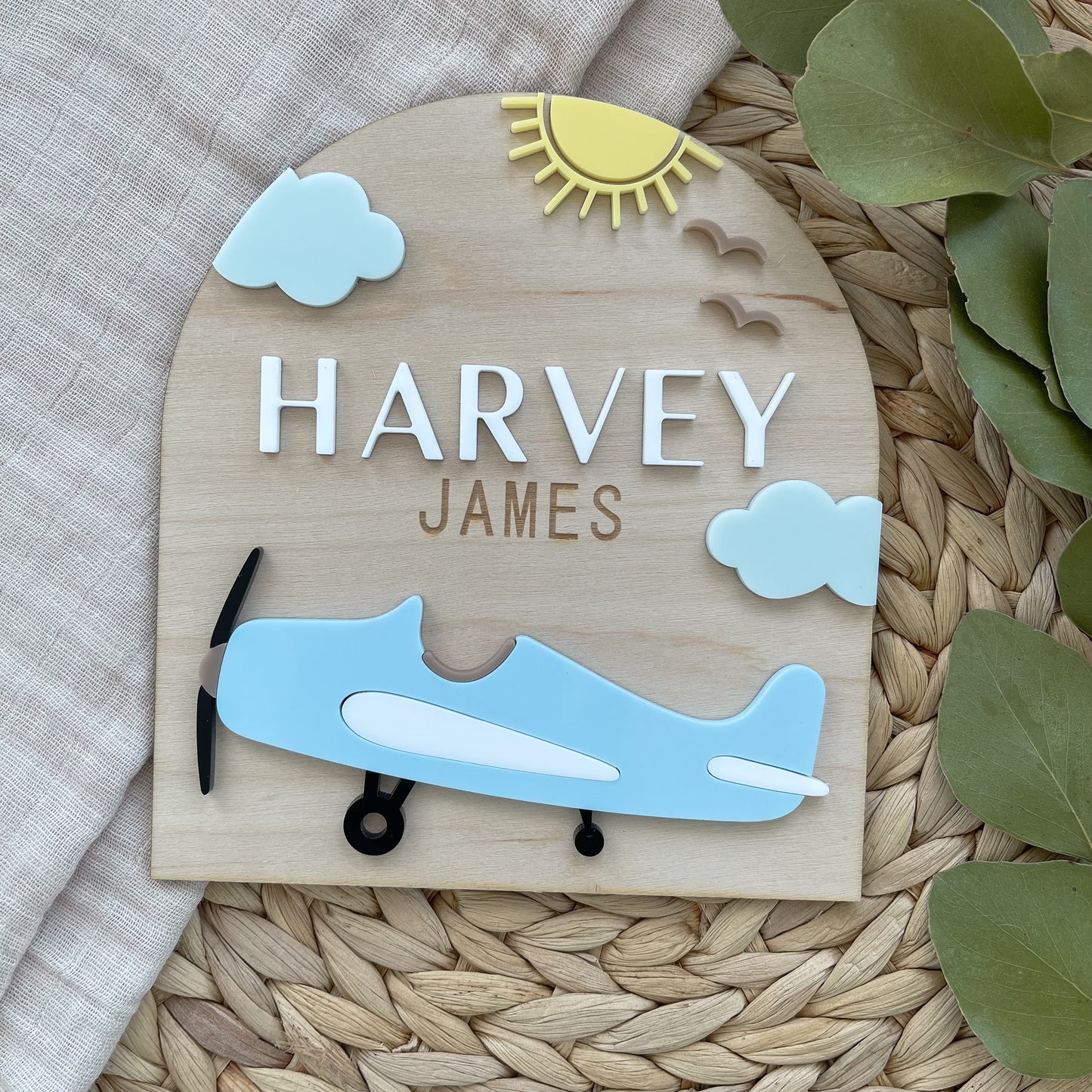 Airplane Baby Announcement Sign