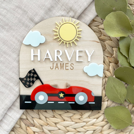 Race Car Baby Sign