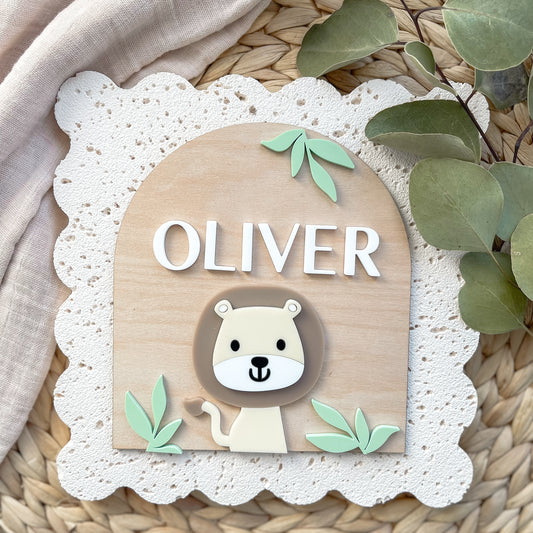 Safari Baby Name Plaque