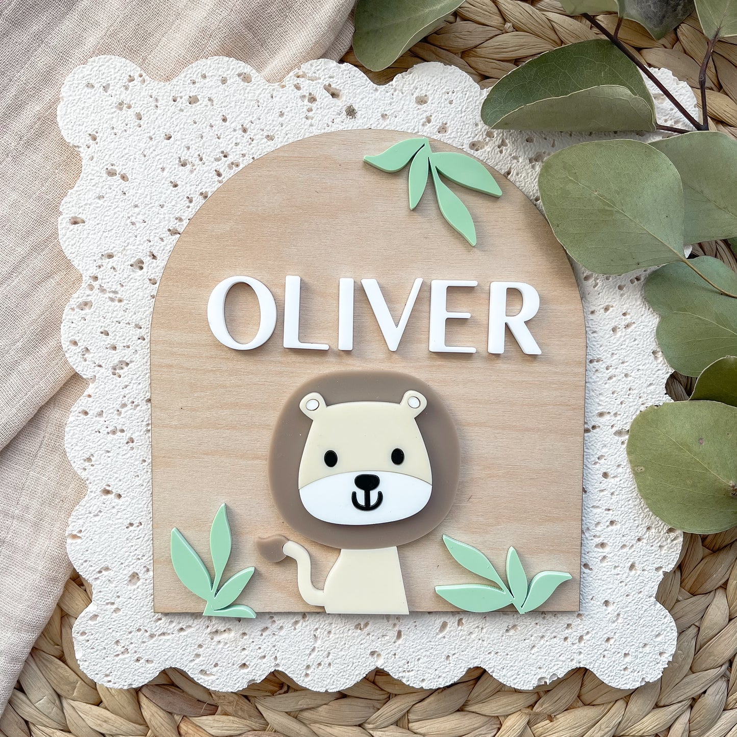 Safari Baby Name Plaque