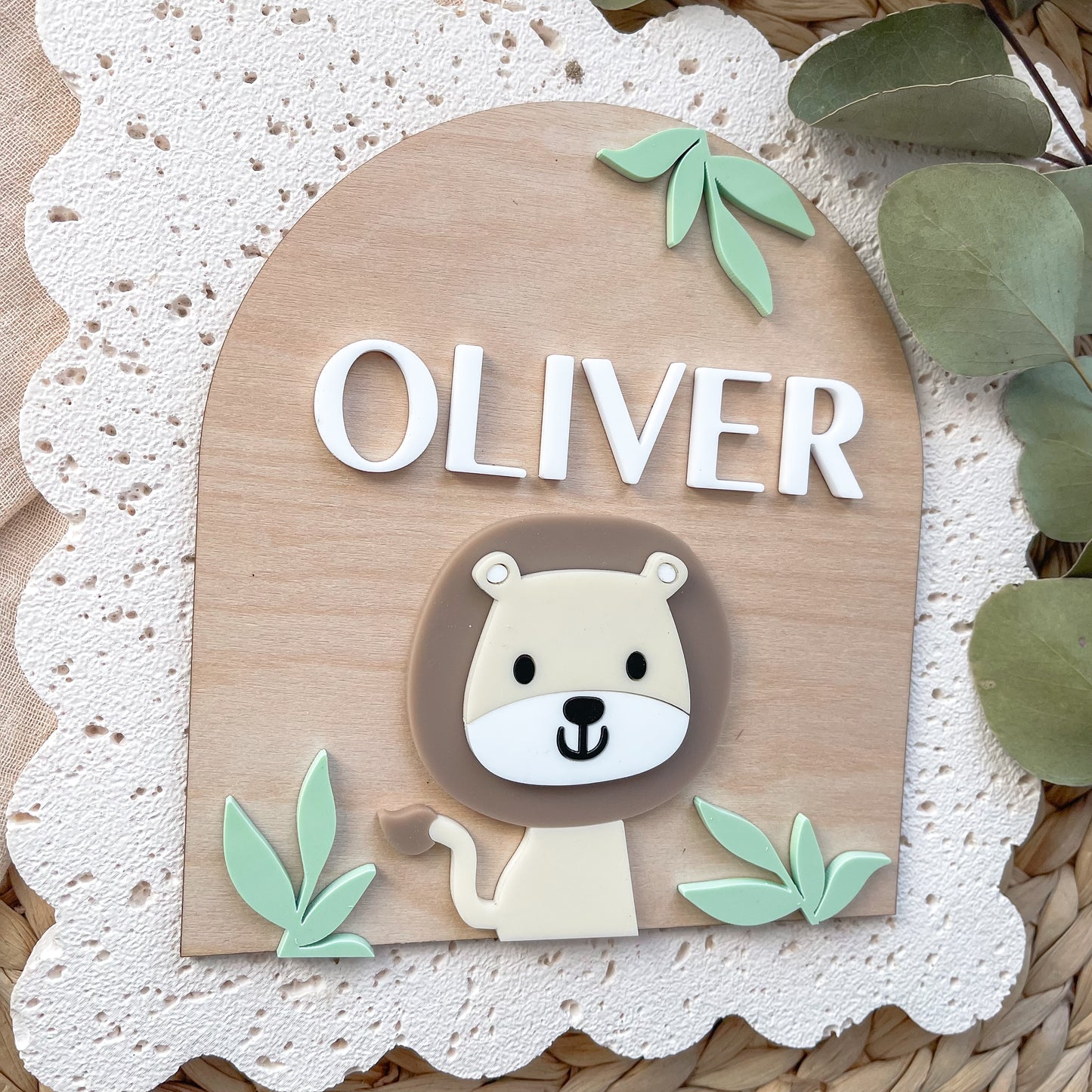 Safari Baby Name Plaque