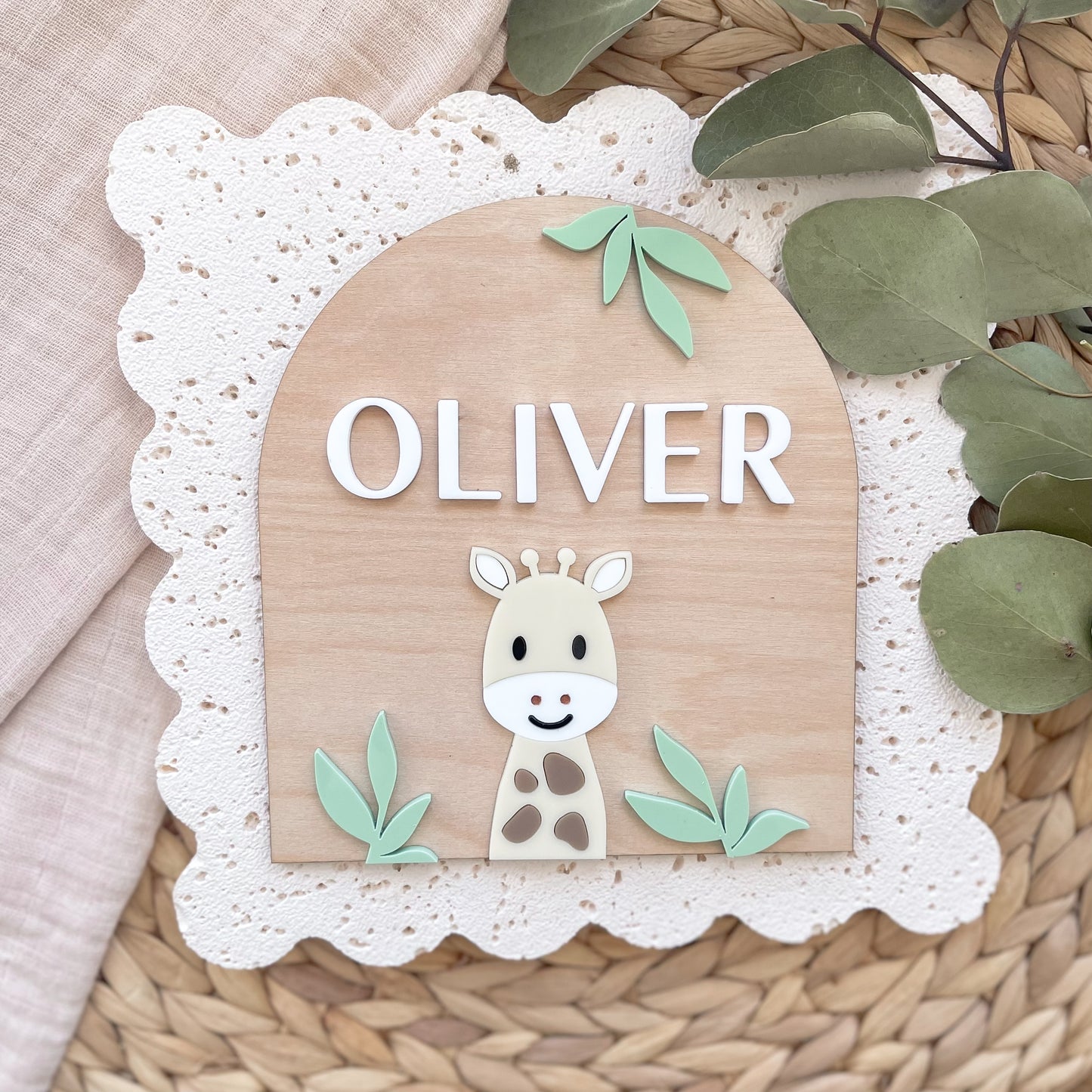 Boys Giraffe Nursery Sign