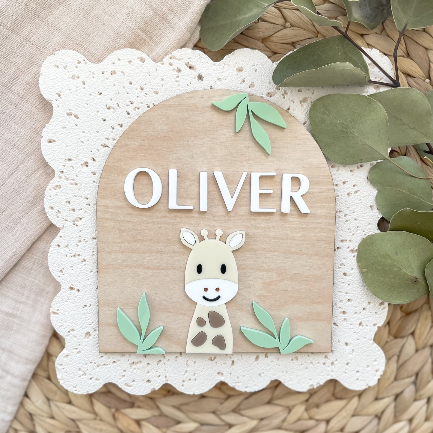 Boys Giraffe Nursery Sign