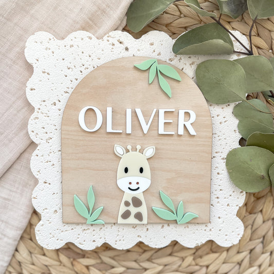 Boys Giraffe Nursery Sign