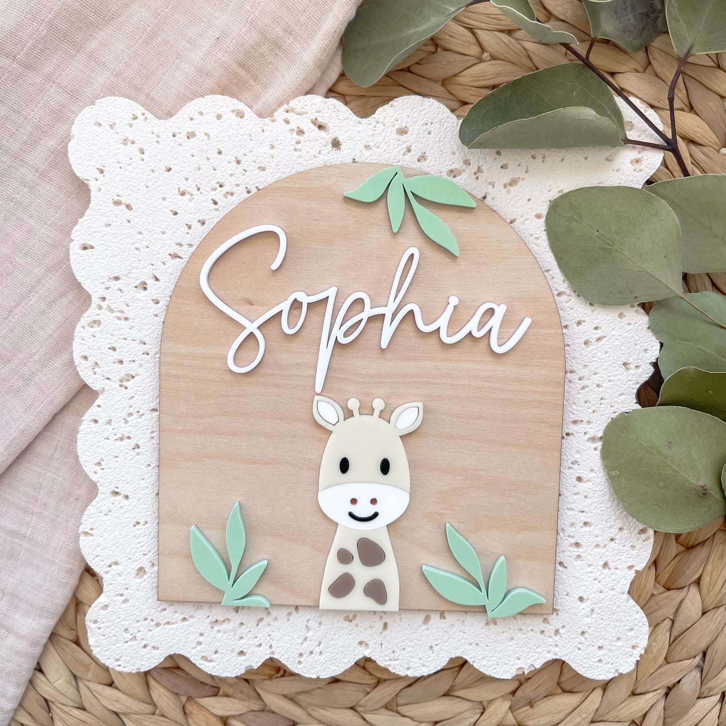 Giraffe Nursery Name Sign