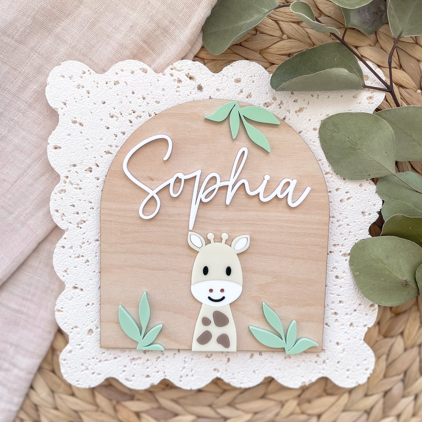 Giraffe Nursery Name Sign
