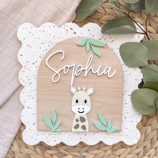 Giraffe Nursery Name Sign