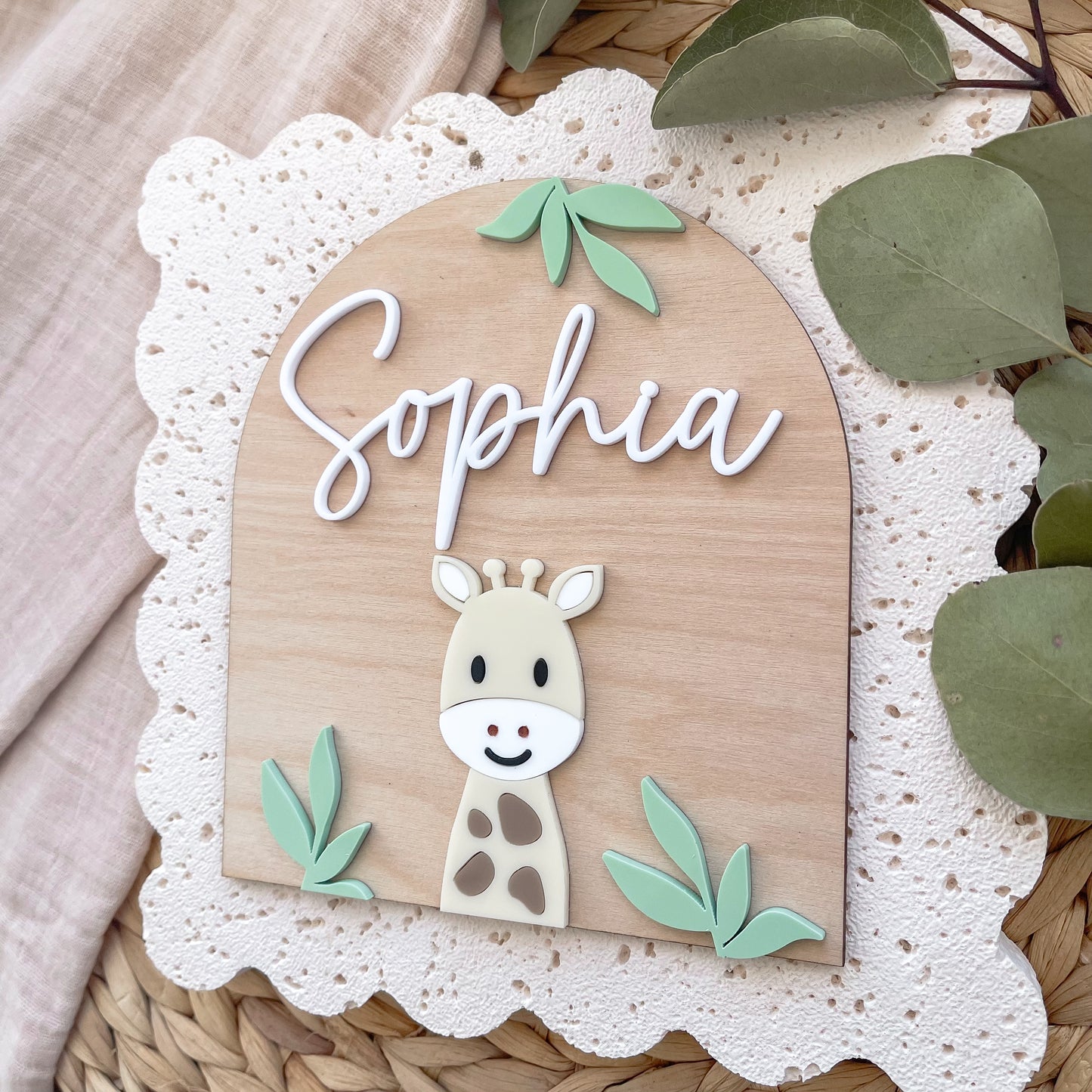 Giraffe Nursery Name Sign