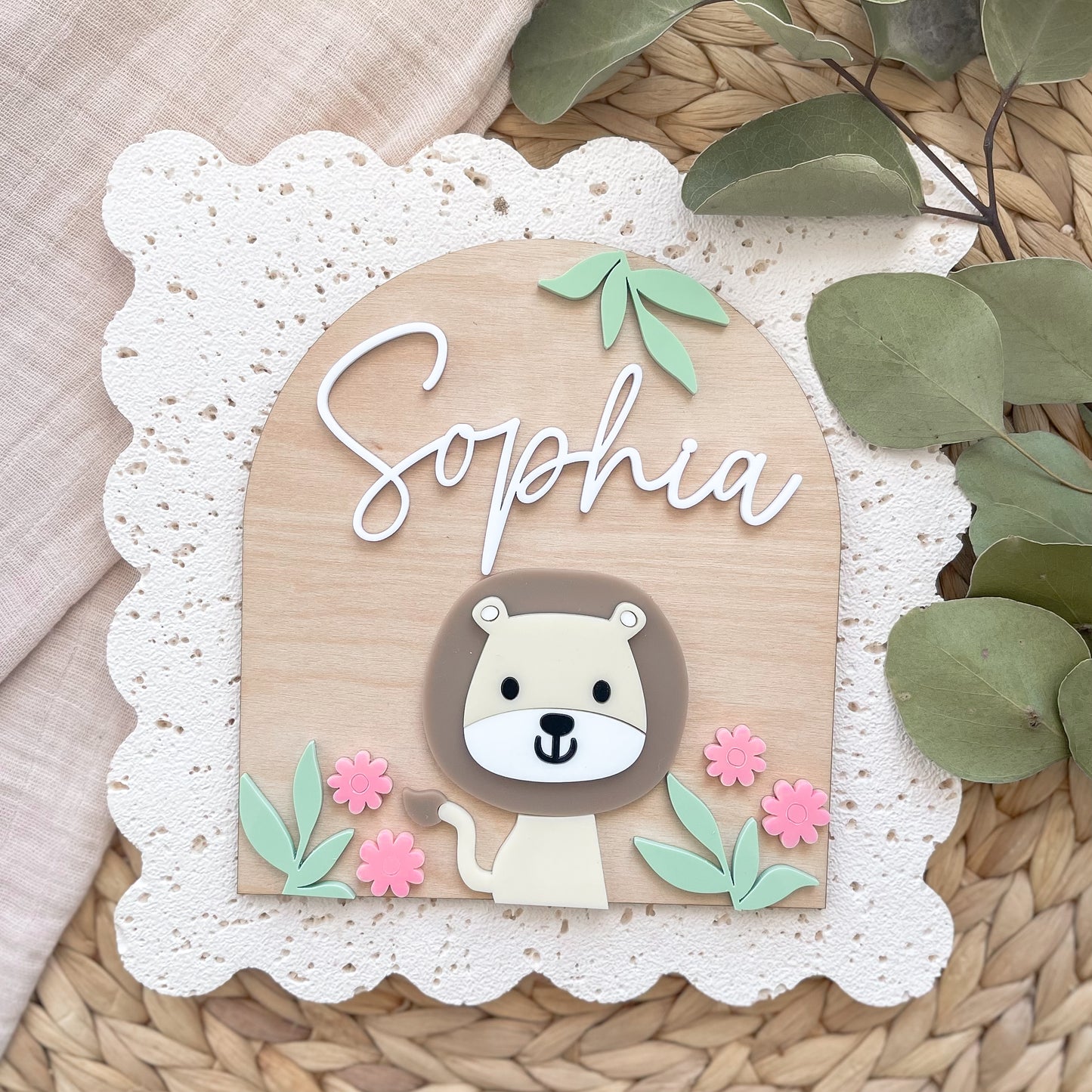 Safari Girl Name Plaque