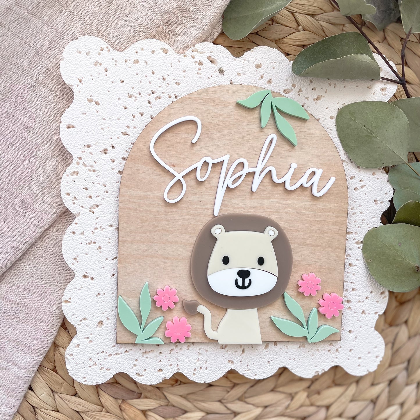 Safari Girl Name Plaque